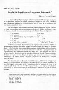 Instalación de prisioneros franceses en Baleares (II)
