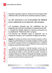 La UE reconoce a la Comunidad de Madrid como referente en la