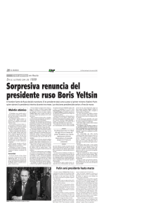 Sorpresiva renuncia del presidente ruso Boris Yeltsin