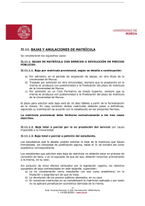 Anulación de matrícula - Universidad de Murcia