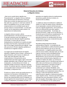 Material Educativo de Cefaleas La Migraña Crónica