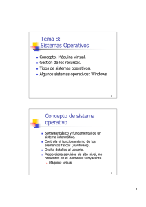 Tema 8: Sistemas Operativos Concepto de sistema operativo