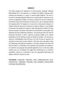 SUMMARY This thesis presents the application of Communicative