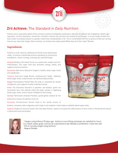 Zrii Achieve: The Standard in Daily Nutrition