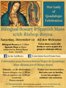 Bilingual Rosary at 11:30am Spanish Mass at Noon celebrated by