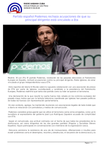 Partido español Podemos rechaza acusaciones de que su principal