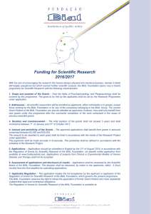Funding for Scientific Research 2016/2017
