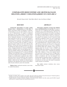 Comparación bioeconómica de grupos raciales Holstein, Jersey y