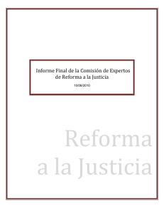Informe Final de la Comisión de Expertos de Reforma a la Justicia