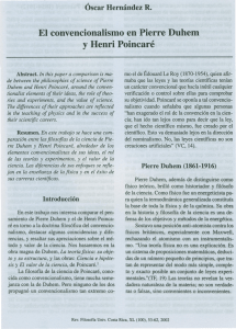 El convencionalismo en Pierre Duhem y Henri Poincaré