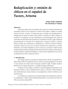 Reduplicación y omisión de clíticos en el español de
