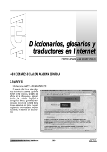 Diccionarios, glosarios y traductores en Internet Diccionarios