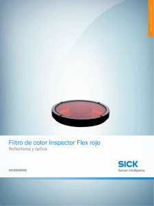 Reflectores y óptica Filtro de color Inspector Flex rojo, Hoja de datos