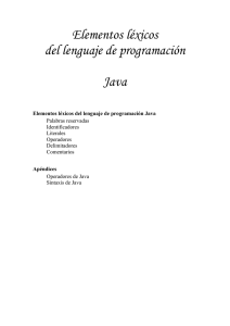 Elementos léxicos de Java