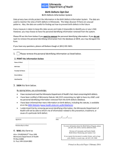 Birth Defects Parent Opt-Out Form