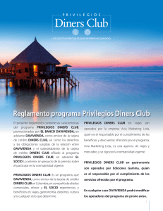 Reglamento programa Privilegios Diners Club