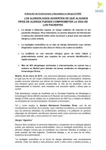 Nota de prensa CYNA 2015 - Sociedad Española de Alergología e