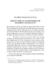 RAÍCES GRIEGAS GENERADORAS DE PALABRAS CASTELLANAS1
