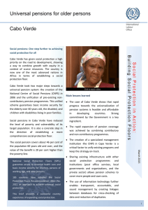 Country note: Cabo Verde. Universal pensions for older persons