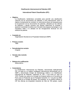 Clasificación Internacional de Patentes (CIP)