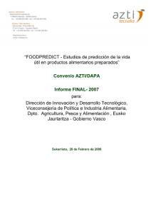 “FOODPREDICT - Estudios de predicción de la vida útil en