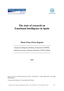 The state of research on Emotional Intelligence in Spain