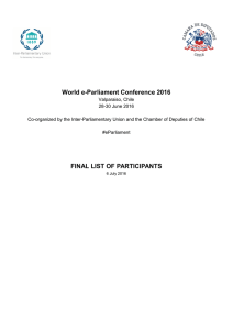 World e-Parliament Conference 2016 FINAL LIST OF PARTICIPANTS
