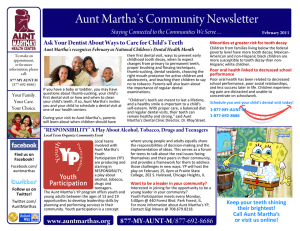 Aunt Martha`s Community Newsletter