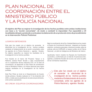Plan de Coordinación entre la Policía Nacional y el Ministerio Público