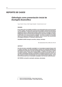 Odinofagia como presentación inicial de Esofagitis Eosinofílica
