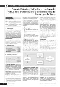 I Caso de Deterioro del Valor en un bien del Activo Fijo, Incidencia