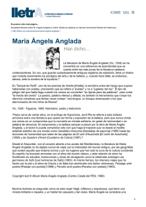 Maria Àngels Anglada en lletrA, la literatura catalana en internet