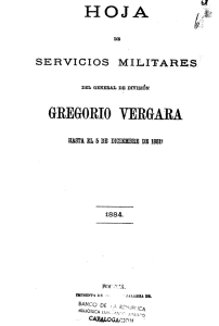 Hoja de servicios militares del General de División Gregorio