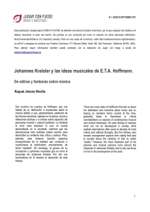 Johannes Kreisler y las ideas musicales de ETA Hoffmann