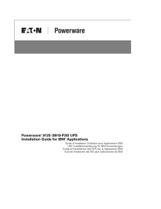 Powerware 9125 (9910-P30) UPS Installation Guide for IBM