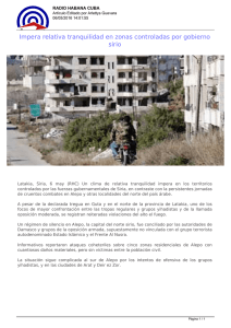 Impera relativa tranquilidad en zonas controladas por gobierno sirio