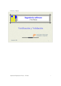 Ingeniería Software Verificación y Validación - ISTR