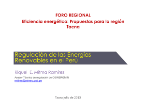 Regulación de las Energías Renovables en el Perú