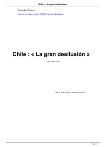 Chile : « La gran desilusión - El Correo