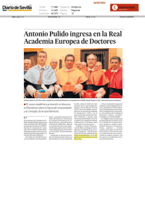 Antonio Pulido ingresa en la Real Academia Europea de Doctores