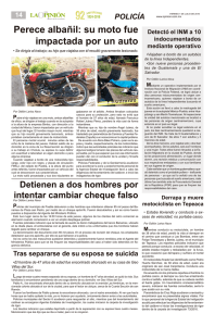 Perece albañil: su moto fue impactada por un auto