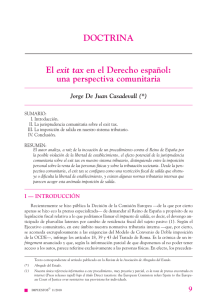 DOCTRINA El exit tax en el Derecho español: una perspectiva