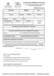 Documento de solicitud - Universidad de Salamanca