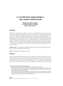 la entrevista psiquiátrica del sujeto simulador