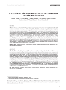 Etiología del Sindrome Febril Agudo en la Provincia de Jaén, Perú