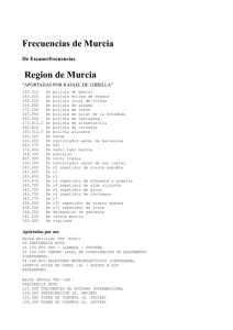 Frecuencias de Murcia Region de Murcia