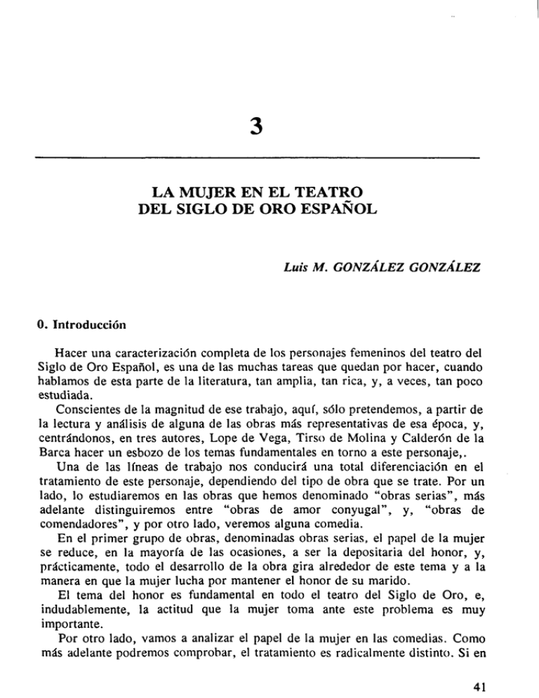 La Mujer En El Teatro Del Siglo De Oro Espa Ol