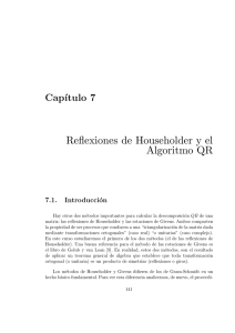 Reflexiones de Householder y el Algoritmo QR