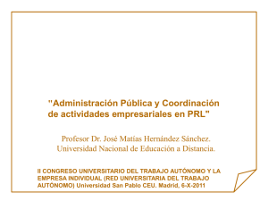 Administración pública y coordinación de actividades empresariales