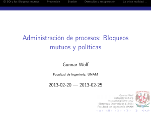 Administración de procesos: Bloqueos mutuos y